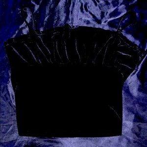 dark blue black velvet tank top